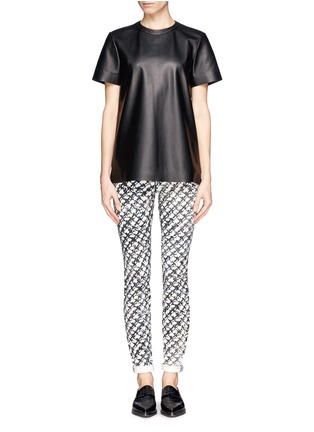 Figure View - Click To Enlarge - PROENZA SCHOULER - Abstract tweed ultra skinny jeans