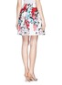 Back View - Click To Enlarge - PRABAL GURUNG - Molded seam floral print A-line skirt