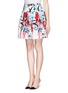 Front View - Click To Enlarge - PRABAL GURUNG - Molded seam floral print A-line skirt
