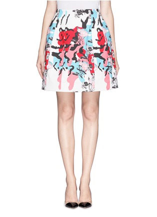 Main View - Click To Enlarge - PRABAL GURUNG - Molded seam floral print A-line skirt