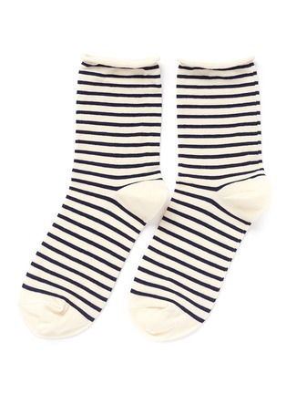 Main View - Click To Enlarge - HANSEL FROM BASEL - Nautical stripe crew socks