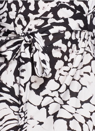 Detail View - Click To Enlarge - DIANE VON FURSTENBERG - 'Zoe' feather leopard print silk dress