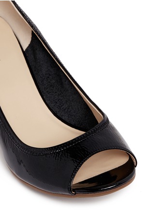 Detail View - Click To Enlarge - COLE HAAN - 'Air Tali' patent leather peep toe wedge pumps
