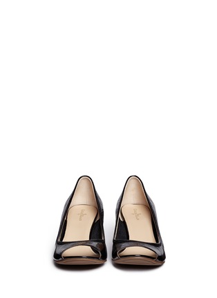 Figure View - Click To Enlarge - COLE HAAN - 'Air Tali' patent leather peep toe wedge pumps