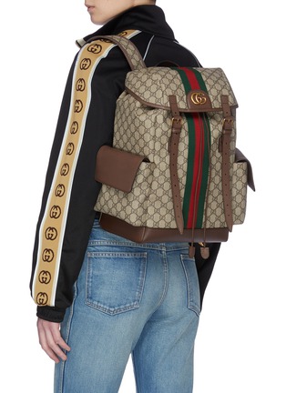 Figure View - Click To Enlarge - GUCCI - 'Ophidia' monogram travel backpack