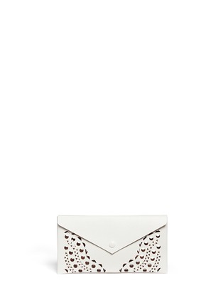Main View - Click To Enlarge - ALAÏA - Perforated leather envelope pouch