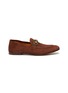 Main View - Click To Enlarge - GUCCI - 'Brixton' web stripe horsebit suede loafers