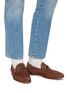 Figure View - Click To Enlarge - GUCCI - 'Brixton' web stripe horsebit suede loafers