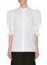 Main View - Click To Enlarge - ALEXANDER MCQUEEN - Puff sleeve pique blouse
