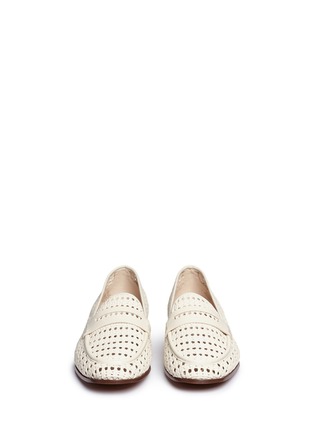 Front View - Click To Enlarge - SAM EDELMAN - 'Leora' woven faux leather loafers