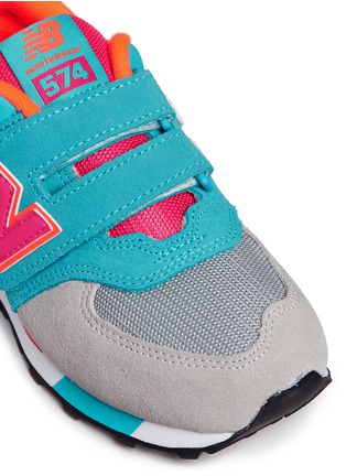 Detail View - Click To Enlarge - NEW BALANCE - '574 Cut and Paste' colourblock suede kids sneakers