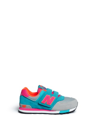 Main View - Click To Enlarge - NEW BALANCE - '574 Cut and Paste' colourblock suede kids sneakers