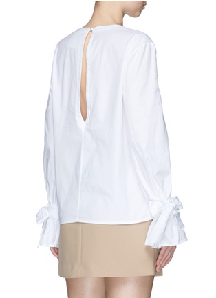Back View - Click To Enlarge - C/MEO COLLECTIVE - 'Unstoppable' sash cuff cotton V-neck top