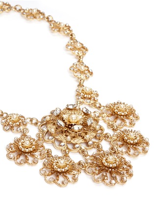 Detail View - Click To Enlarge - MIRIAM HASKELL - Crystal Baroque pearl floral statement necklace