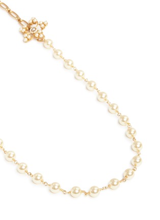 Detail View - Click To Enlarge - MIRIAM HASKELL - Star clasp chain glass pearl necklace