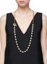 Figure View - Click To Enlarge - MIRIAM HASKELL - Star clasp chain glass pearl necklace