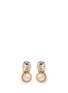 Main View - Click To Enlarge - MIRIAM HASKELL - Large crystal Baroque pearl clip earrings