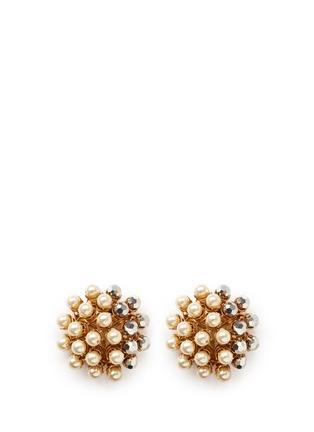Main View - Click To Enlarge - MIRIAM HASKELL - Beaded glass pearl cluster clip earrings