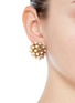 Figure View - Click To Enlarge - MIRIAM HASKELL - Beaded glass pearl cluster clip earrings