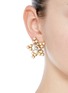 Figure View - Click To Enlarge - MIRIAM HASKELL - Crystal glass pearl filigree star clip earrings