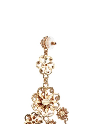 Detail View - Click To Enlarge - MIRIAM HASKELL - Crystal Baroque pearl filigree floral drop earrings