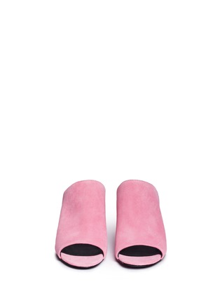 Front View - Click To Enlarge - 3.1 PHILLIP LIM - 'Cube' block heel suede mules
