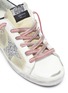 Detail View - Click To Enlarge - GOLDEN GOOSE - 'Superstar' glitter star contrast topstitch sneakers