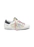 Main View - Click To Enlarge - GOLDEN GOOSE - 'Superstar' glitter star contrast topstitch sneakers