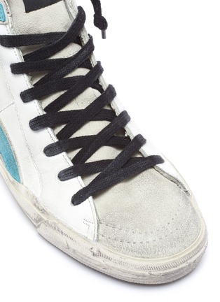 Detail View - Click To Enlarge - GOLDEN GOOSE - 'Slide' colourblock glitter panel sneakers