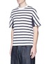 Front View - Click To Enlarge - TOMORROWLAND - Stripe panel cotton T-shirt