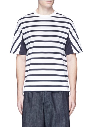 Main View - Click To Enlarge - TOMORROWLAND - Stripe panel cotton T-shirt