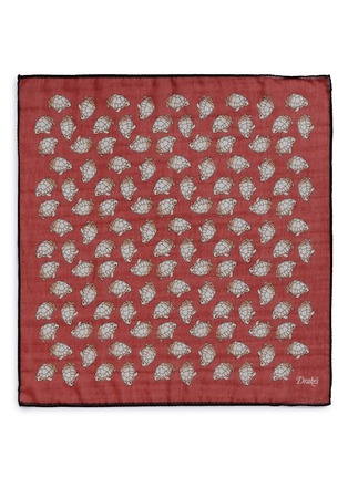 Detail View - Click To Enlarge - DRAKE'S - Turtle print cotton-silk pocket square