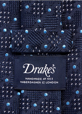 Detail View - Click To Enlarge - DRAKE'S - Dot jacquard silk tie