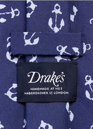 Detail View - Click To Enlarge - DRAKE'S - Anchor print silk tie
