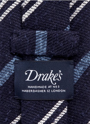 Detail View - Click To Enlarge - DRAKE'S - Stripe bouclé grenadine tie