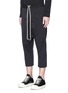 Front View - Click To Enlarge - RICK OWENS DRKSHDW - Drop crotch faille cropped jogging pants