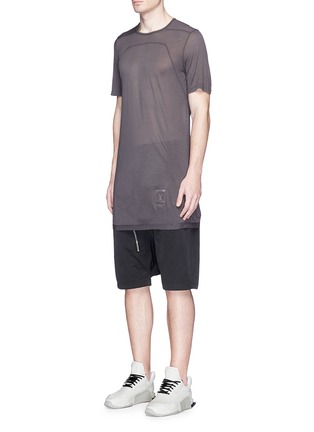 Front View - Click To Enlarge - RICK OWENS DRKSHDW - Curved seam sheer T-shirt