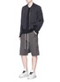Figure View - Click To Enlarge - RICK OWENS DRKSHDW - 'Memphis Pod' front flap cotton shorts