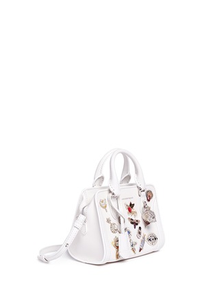 Detail View - Click To Enlarge - ALEXANDER MCQUEEN - 'Mini Padlock' embellished charm leather tote