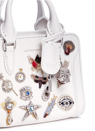 Detail View - Click To Enlarge - ALEXANDER MCQUEEN - 'Mini Padlock' embellished charm leather tote