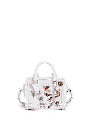 Main View - Click To Enlarge - ALEXANDER MCQUEEN - 'Mini Padlock' embellished charm leather tote