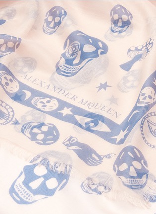 Detail View - Click To Enlarge - ALEXANDER MCQUEEN - Surreal charms print silk-modal scarf