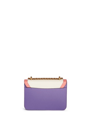 Back View - Click To Enlarge - GUCCI - 'Peony' floral faux pearl stud leather chain bag