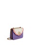 Figure View - Click To Enlarge - GUCCI - 'Peony' floral faux pearl stud leather chain bag