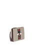 Front View - Click To Enlarge - GUCCI - Embroidered bee web stripe canvas clutch