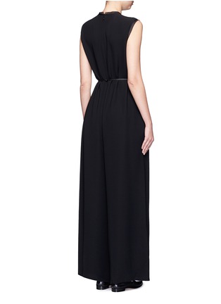 Back View - Click To Enlarge - THE ROW - 'Shubin' frayed trim drawstring silk jumpsuit