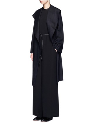Figure View - Click To Enlarge - THE ROW - 'Shubin' frayed trim drawstring silk jumpsuit