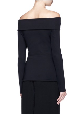 Back View - Click To Enlarge - THE ROW - 'Lupino' scuba jersey folded off-shoulder top