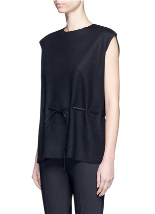 Front View - Click To Enlarge - THE ROW - 'Lilly' drawstring waist virgin wool blend sleeveless top