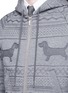Detail View - Click To Enlarge - THOM BROWNE  - Hector smocking embroidered zip hoodie